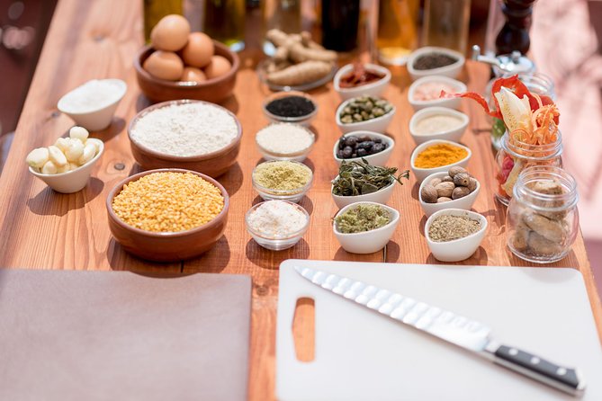Private Santorini Cooking, Tasting, and Wine Experience - Cooking a traditional three-course meal