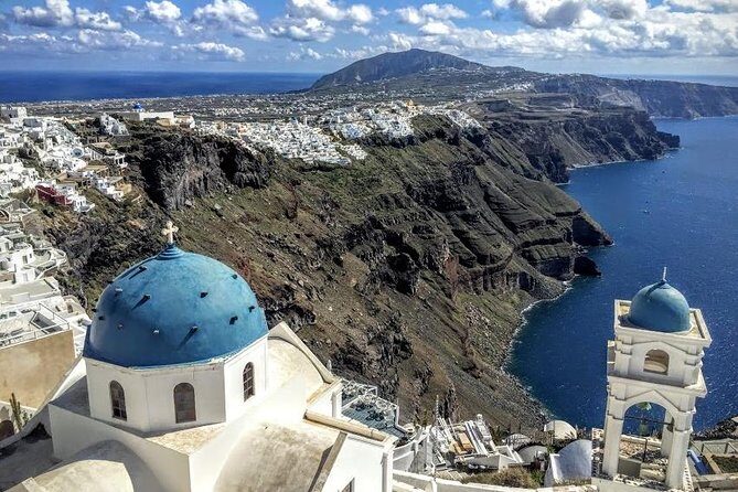 Private Santorini Full-Day Guided Sightseeing Tour - Emporio windmills and Perivolos black-sand beach time