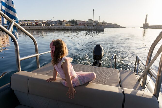 Private Sunset boat trip in Chania, Crete (price is per group) - Cretan wine, cheese, and fruit on board