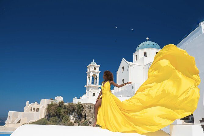 Professional Flying Dress Photoshoot In Santorini - A Flying Dress Shoot in Imerovigli: What the Hour Actually Includes