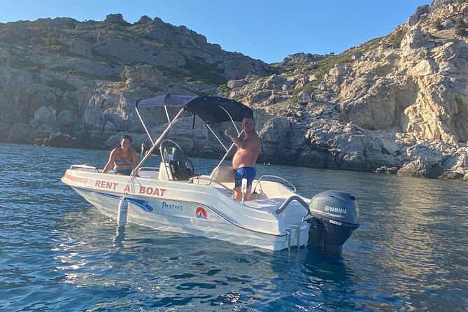 Rent a Boat without License - Exploring the Traganou Caves