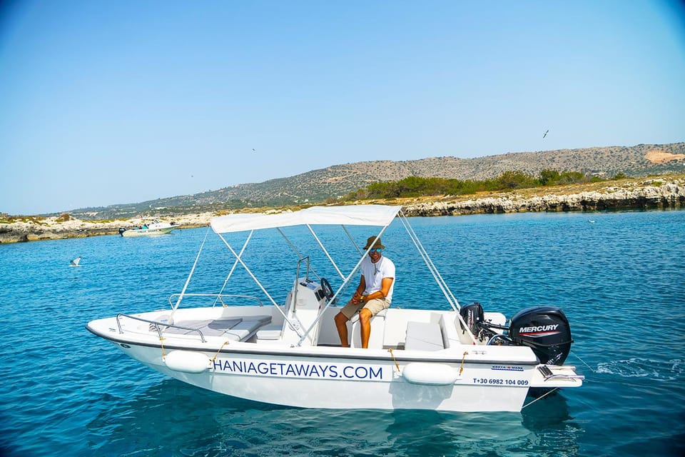Rent Boat from Marathi Without Skipper 30hp - Kamares, the Souda Gulf, and Admiral’s Island