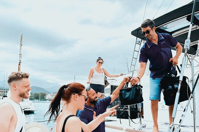 Rethymno: Private Catamaran Cruise with Lunch and Drinks - A Mediterranean lunch prepared while you swim