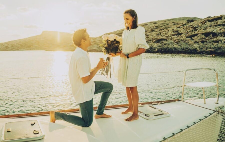 Rethymno: Sunset Catamaran Cruise - Sushi & Open Bar - Boarding the Catamaran Karina at Rethymno Marina