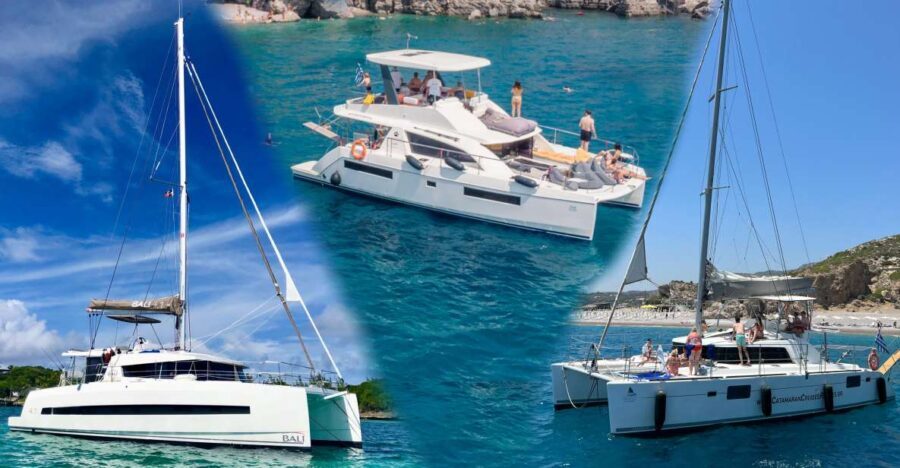 Rhodes: All-Inclusive Catamaran Cruise with Lunch and Drinks - The vibe on a 41-foot catamaran: comfort, space, and crew care