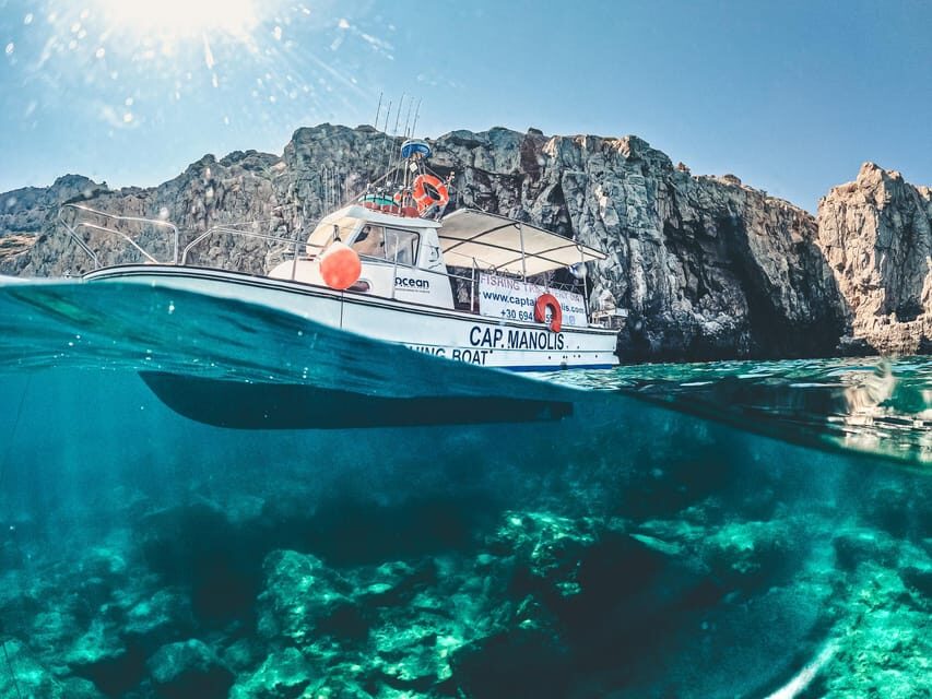 Rhodes: Captain Manolis Fishing Trip with BBQ and Swimming - Boat, gear, and group size: why small matters