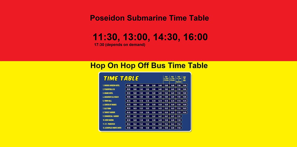 Rhodes: Combo Ticket - Hop On Hop Off Bus & Submarine Cruise - Two ways to see Rhodes in one day