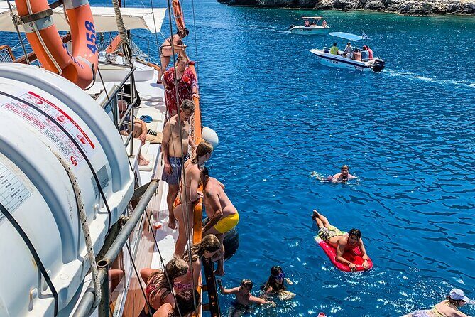Rhodes Day Cruise (with lunch & unlimited drinks) 5,5 Hours - Stop 2: Anthony Quinn Bay for clear water and easy snorkeling