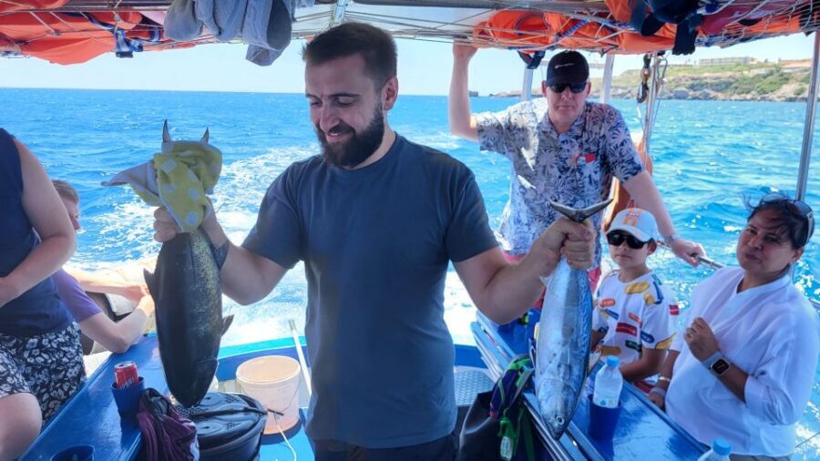 Rhodes: Fishing Trip, Snorkelling, BBQ, & Professional Guide - Onboard BBQ Lunch: The Greek Salad Is the Star