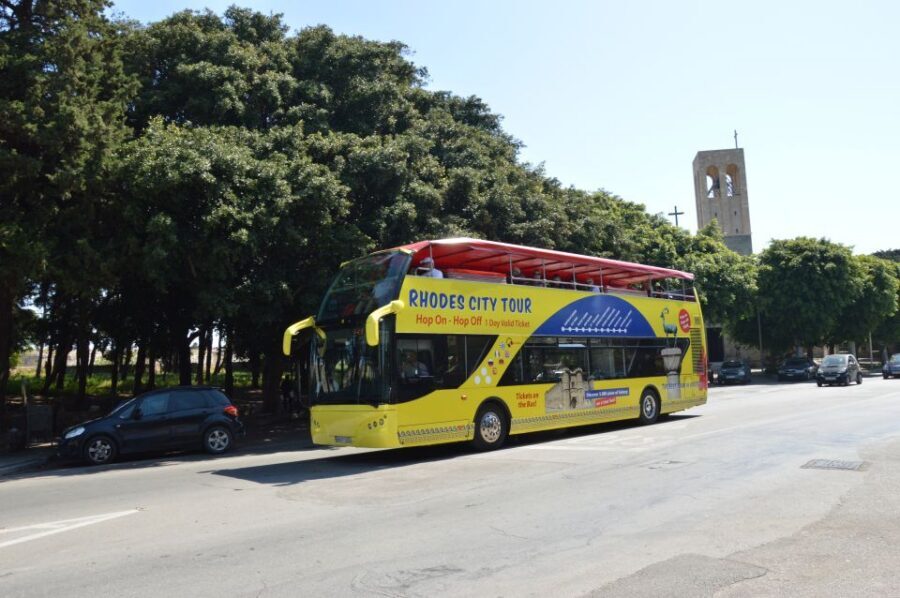 Rhodes: Hop-on Hop-off Bus and Submarine Tour - Entering Rhodes City with the hop-on hop-off bus