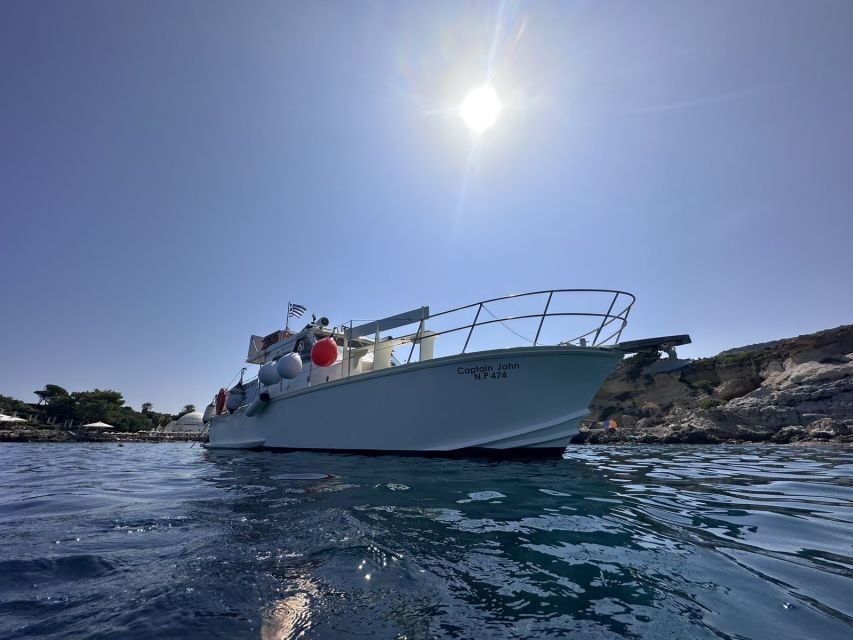 Rhodes: Private Boat for Swimming up to 20 persons - Kalithea Caves at Kalithea Springs: The Snorkel Stop People Remember