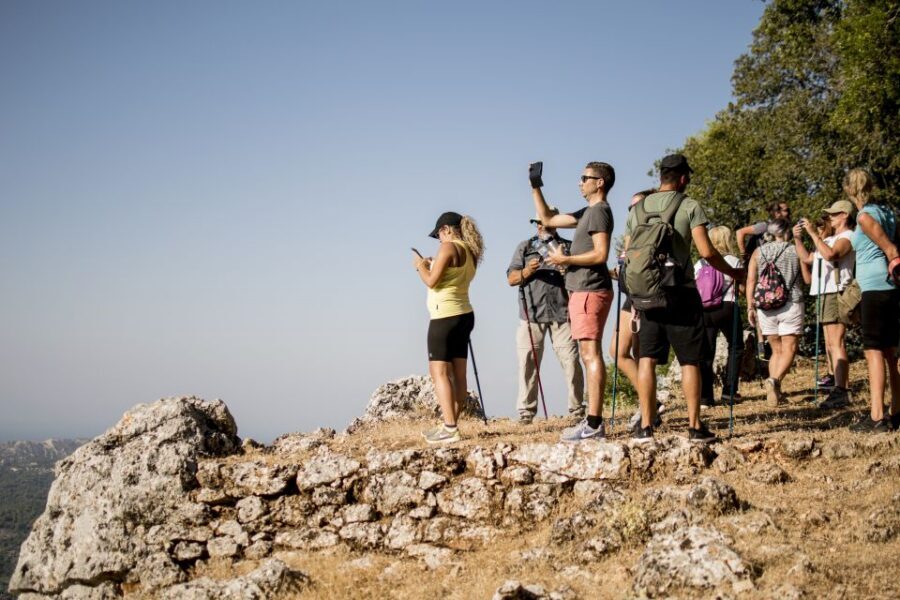 Rhodes: Profitis Ilias Guided Sunset Hike - The sunset break: snack, drinks, and the view doing its job