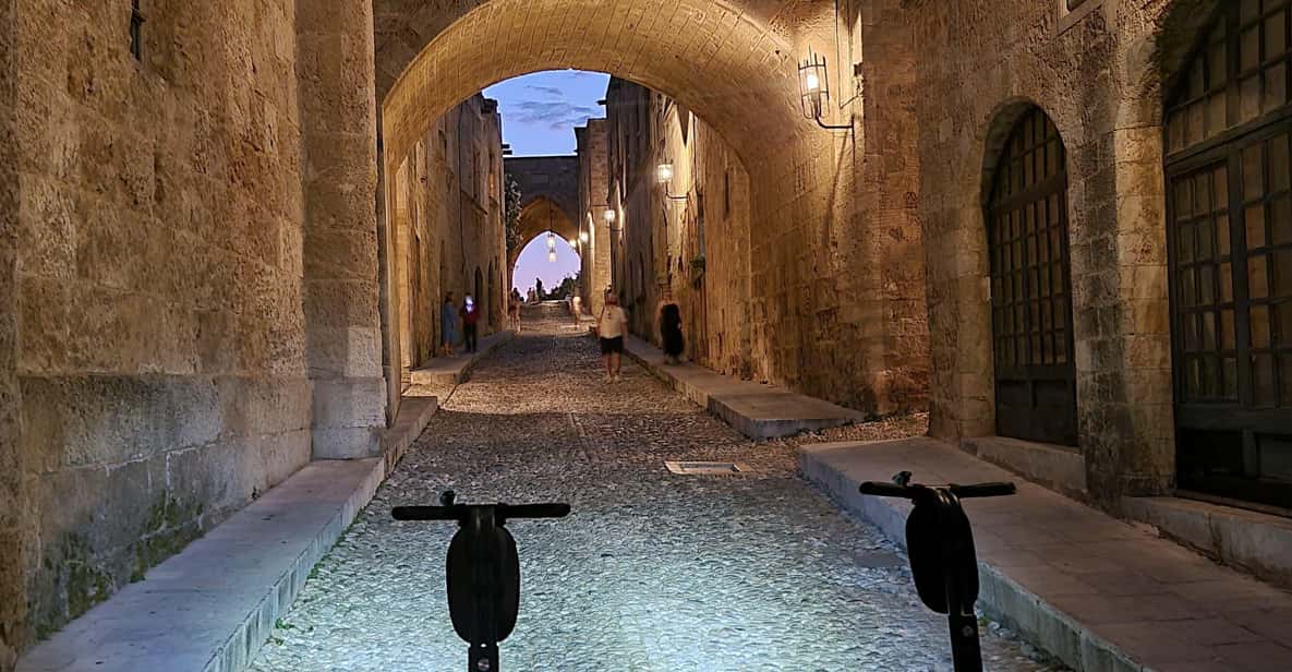 Rhodes: Rhodes by night Segway route - The Church of the Virgin of the Burgh and the moat