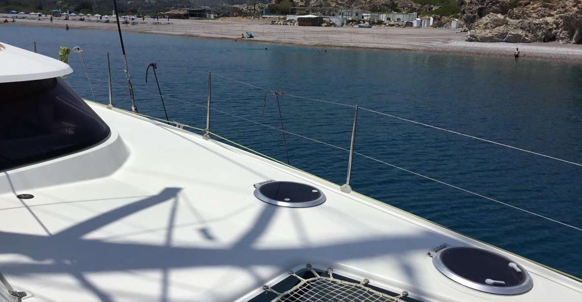 Rhodes: Sailing Catamaran Day Cruise with food and drinks - The longest sailing stretch of the day