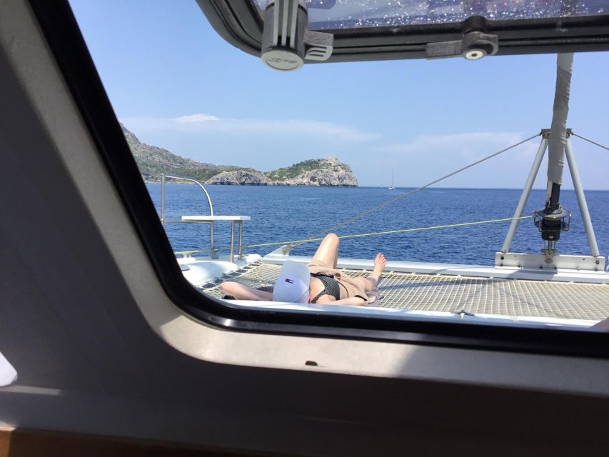 Rhodes: Sailing Catamaran Day Cruise with food and drinks - The first 75 minutes under sail