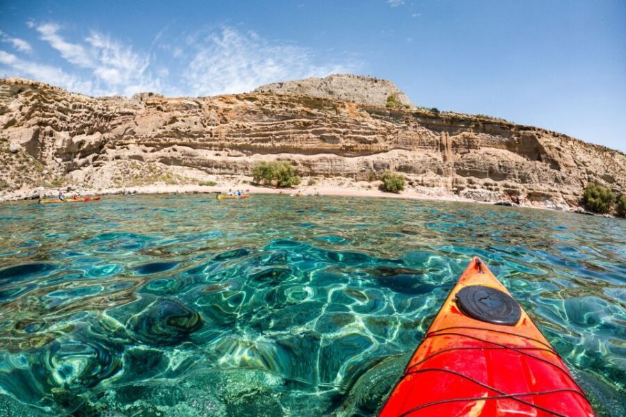 Rhodes: Sea Kayak Adventure to the Red Sand Beach - Red Sand Beach Swim and Snorkel: A Real Reward After Paddling