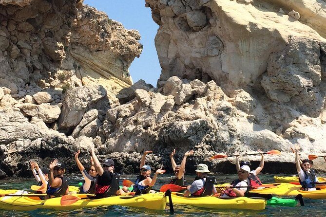 Rhodes Sea Kayaking Adventure small groups incl.Transfer & snack - Agathi Beach and the Saint Agatha cave chapel: a mix of swim and culture