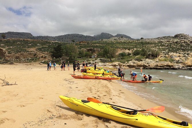 Rhodes Sea Kayaking Adventure small groups incl.Transfer & snack - Archangelos Castle and the three-crosses port: quick lookouts and coastal character