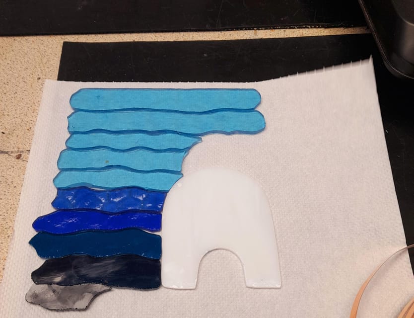 Rhodes: Stained glass workshop - The final half-hour: soldering the suncatcher
