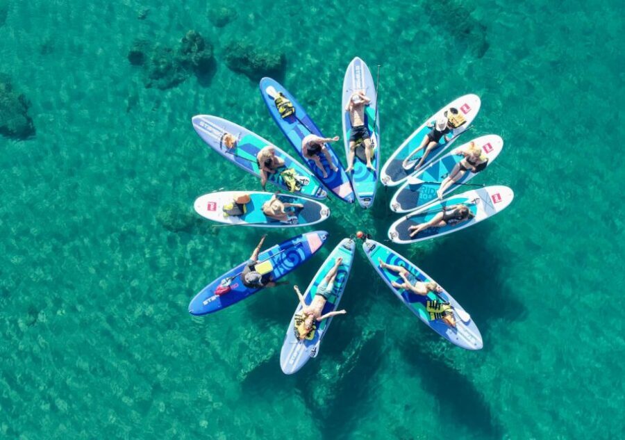 Rhodes: Stand-Up Paddleboard and Snorkeling Tour - Paddling past cliffs: what you see before the first snorkeling stop