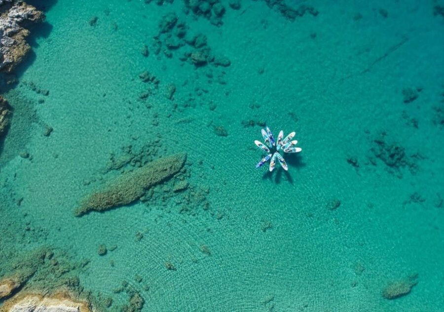 Rhodes: Stand-Up Paddleboard and Snorkeling Tour - Stegna start: the intro lesson and how beginners keep up