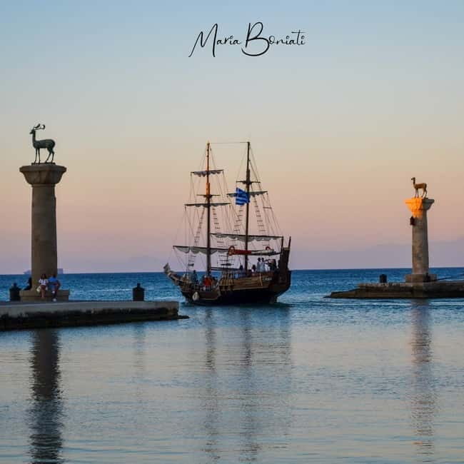 Rhodes: Sunset Cruise 1 hour on an 18th-Century Boat - Drinks, Music, and Comfort Without Air Conditioning