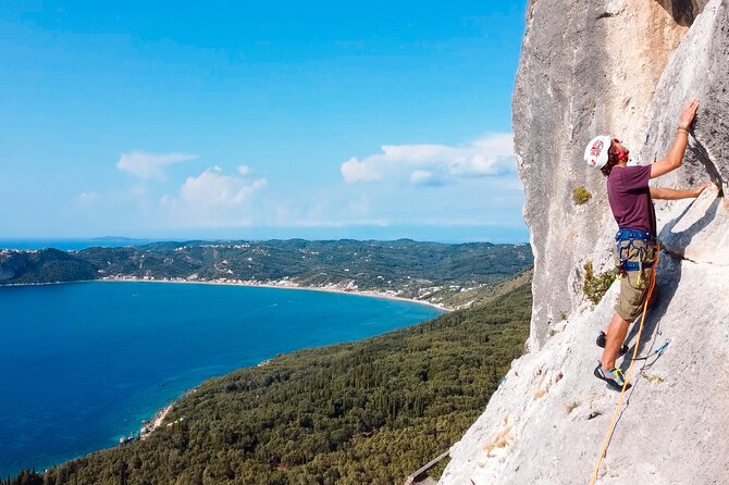 Rock Climbing Experience in Corfu for Beginners - A beginner climb above Corfu’s west coast