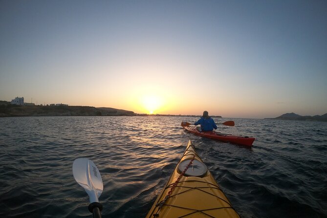 Romantic Sunset Kayaking Tour in Papafragas Cave, Milos - Exploring the caves and small beaches of Papafragas