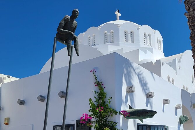Romantic Tour through Santorini - Monolithos Beach and black volcanic sand