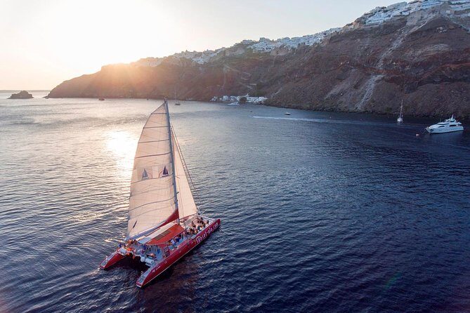 Sailing Catamaran Cruise in Santorini with BBQ, Drinks and Transfer - On-board comfort and safety: what you’re actually getting