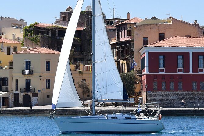 Sailing Cruises Chania - The Lighthouse of Chania stretch: your main sailing and swim block