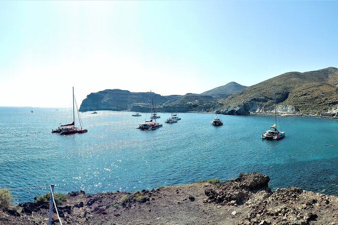 Sailsational Luxury Santorini Catamaran Sunset Cruise with Dinner - Into the caldera toward the volcano