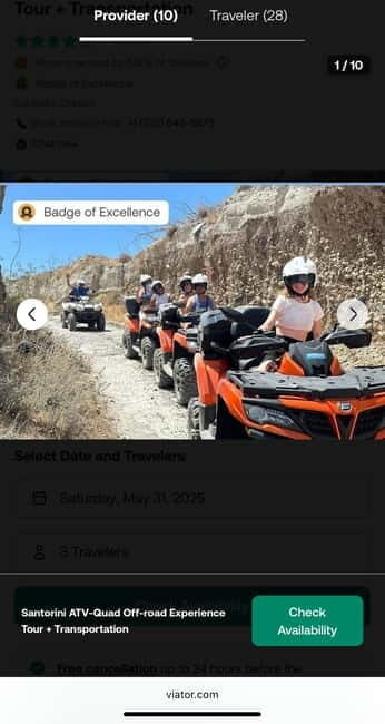 Santorini: ATV-Quad Off-Road Safari with Hidden Trails - Perissa Break and Scenic Driving Pause