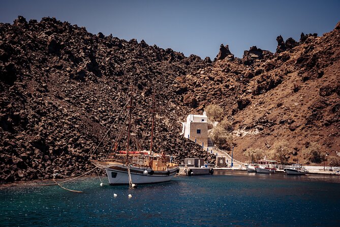 Santorini: Boat tour to Volcano, Hot Springs & Thirasia island - The boat, crew, and included extras