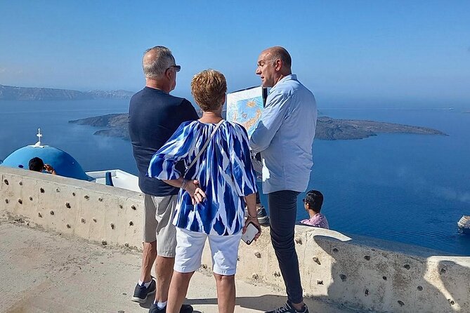 Santorini Cable Car-Free & Stress-Free Private Island Tour - Perivolos brings in the black-sand coast