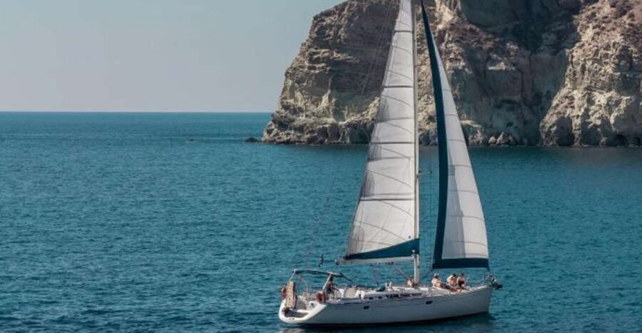 Santorini Caldera: Morning Sailing Cruise with Meal - Red Beach and White Beach, photographed the right way