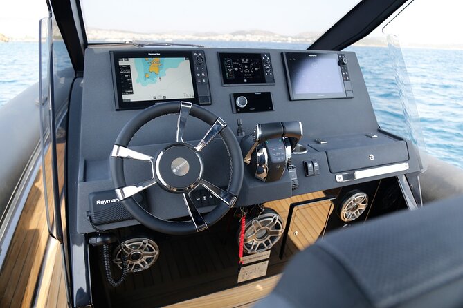 Santorini Caldera: Private Cruise with Speed Boat & Open Bar - A private speedboat view of Santorini