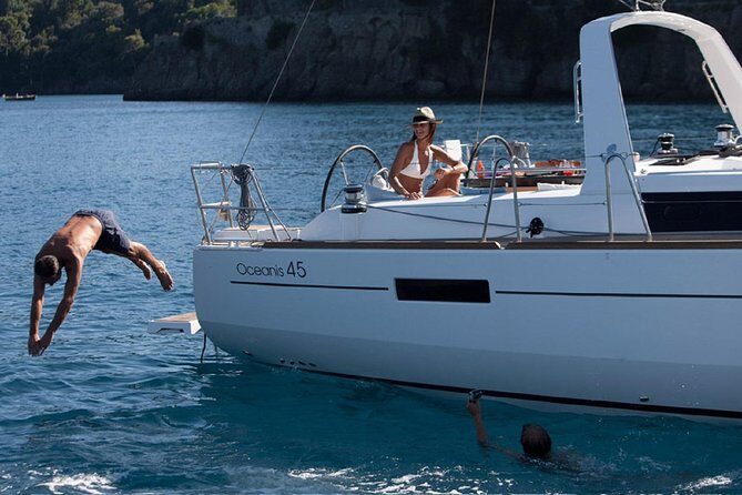 Santorini Caldera Private Sailing Boat Cruise - Red Beach and White Beach: short stops that actually matter