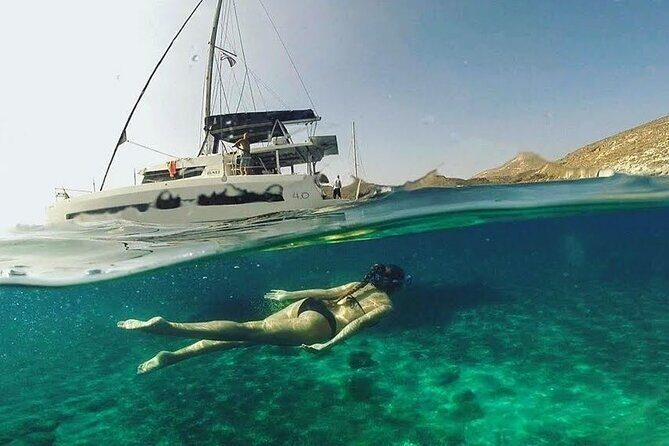 Santorini Catamaran Cruise with Fresh Meal and Open Bar - Views from the water: where the caldera really hits
