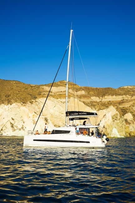 Santorini: Catamaran Cruise with Fresh Meal & Open Bar - Greek lunch or dinner on deck: the food-and-drink value is real