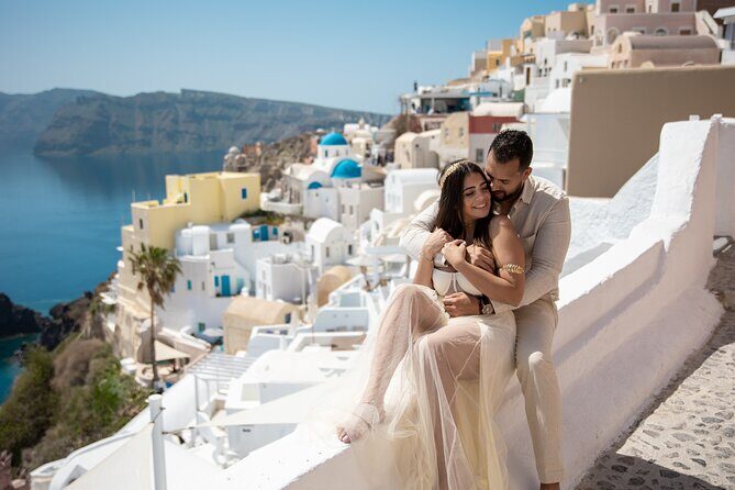 Santorini couple photoshoot with 50 edited photos! - Blue Dome Stop: The Classic Backdrop (Without the Chaos)
