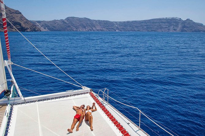 Santorini Cruise on Catamaran with BBQ & Open Bar - A practical way to see Santorini from the water