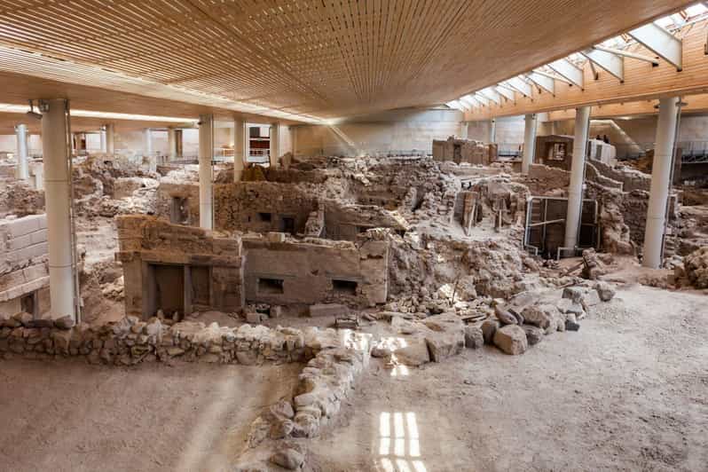 Santorini Cultural Villages and Akrotiri Ruins Private Tour - Megalochori in a compact half hour
