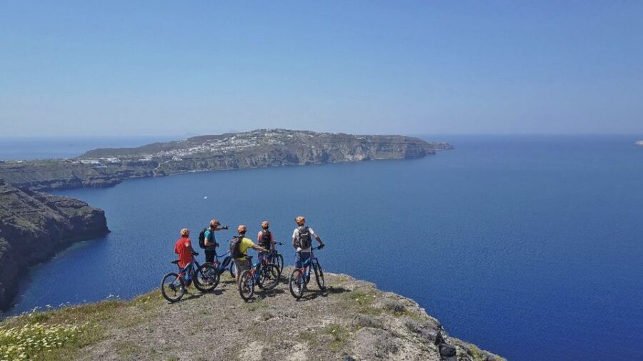 Santorini: Electric Mountain Bike Adventure - Passing Thira and heading into older villages