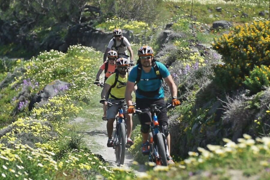 Santorini: Electric Mountain Bike Adventure - Back past Vlichada Port to a private beach finish