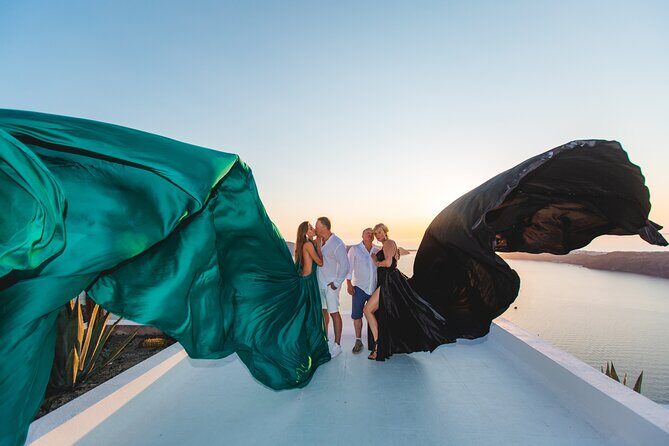 Santorini flying dress photo - Timing and meeting point: start clean, and don’t rush your morning