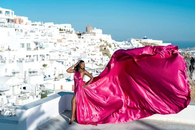 Santorini: Flying Dress Photo © Photoshoot "Express Package" - How the team shapes the experience