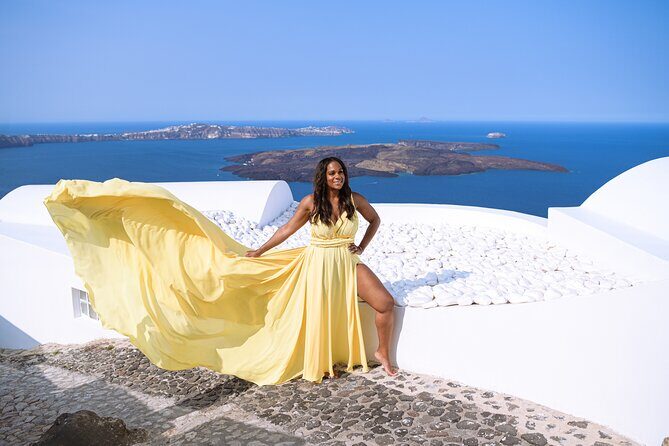 Santorini Flying Dress Photo Session Experience - What to bring and wear so the shoot feels easy (not stressful)