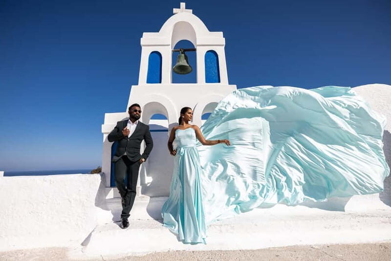 Santorini: Flying Dress Photoshoot <strong>Dress Included</strong> – Key things to know before you book’ /></p>
<ul>
<li><strong>Jessica Mocanu runs the show</strong> and provides pose guidance so you can relax and look natural</li>
<li><strong>Dress rental is included</strong> (plus wind support from the assistant) and you choose from 15 colors by email</li>
<li><strong>You get 35–70 edited photos</strong> delivered by link 7 to 10 days later, with color correction</li>
<li><strong>2–3 videos with your phone</strong> are included on the day, so you’re getting more than still shots</li>
<li><strong>You can shoot solo, as a couple, or as best friends</strong>, with a dress per lady on the best-friends option</li>
<li><strong>Comfort matters</strong>: expect walking and stairs around Oia, so bring supportive shoes</li>
</ul>
<h2 id="entering-oia-in-a-dress-built-for-the-wind">Entering Oia in a dress built for the wind</h2>
<p><img width="800" height="534" decoding="async" src=