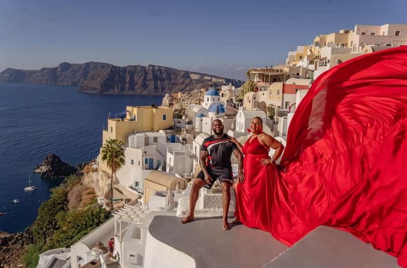 Santorini: Flying Dress Photoshoot Private Entry to Blue Dom - What Happens During The 30-Minute Session